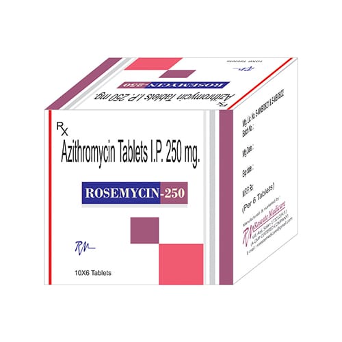 Rosemycin 250mg Tablet, Azithromycin 250mg, Price, Uses, Side Effects –Drugcarts