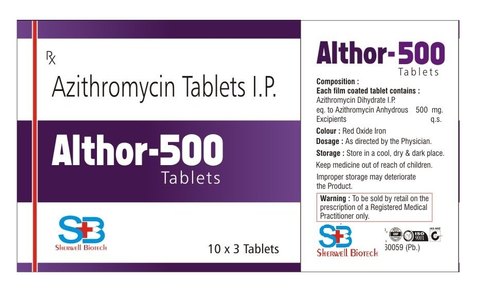 Althor 500mg Tablet, Azithromycin 500mg, Price, Uses, Side Effects –Drugcarts
